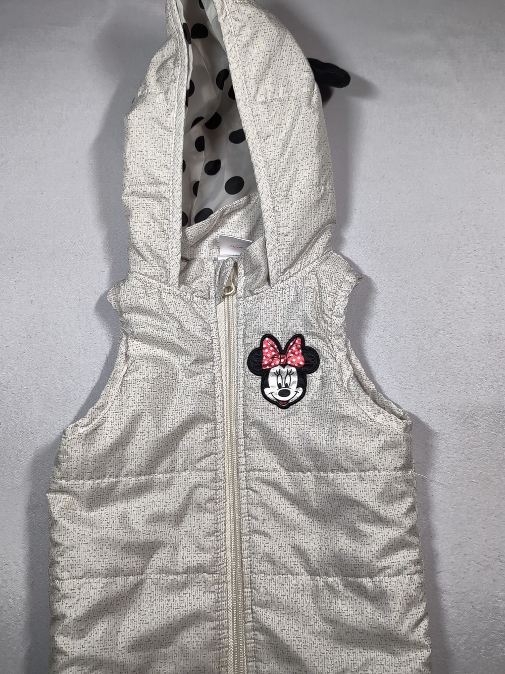 Disney Minnie Mouse Toddler Hooded Puffer Vest - Cream